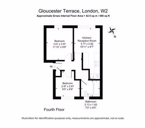 Floor Plan - Gloucester Terrace  W2 - click for photo gallery